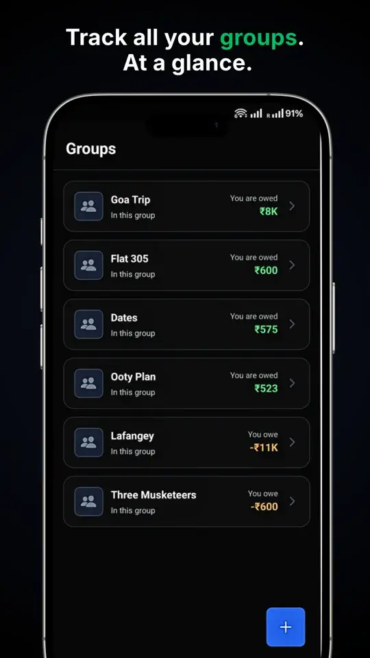 Create expense groups in The Hisaab - free Splitwise alternative